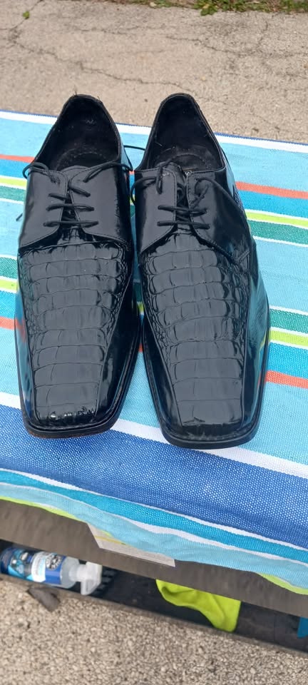 Stacy Adams Snake Skin Leather Square Toe Lace-Up Dress Shoes Men’s 14M, NEVER USED, BRAND NEW