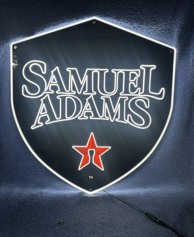 SAM ADAMS, LIGHT UP LED SIGN, NEON SIGN, restaurant, bar, food carts, etc.. (charger/adapter cable included)
