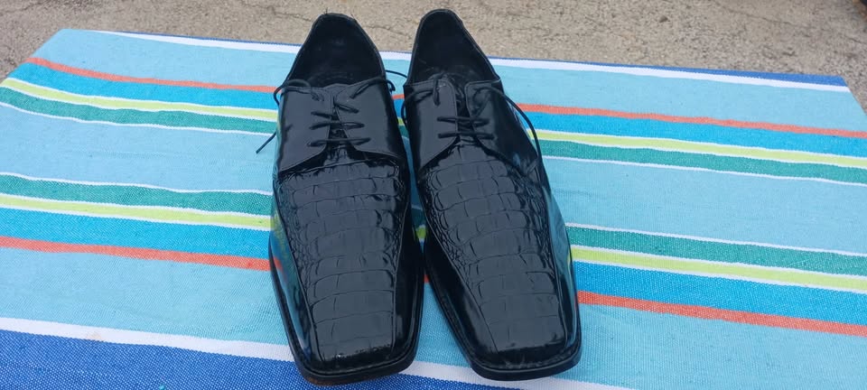 Stacy Adams Snake Skin Leather Square Toe Lace-Up Dress Shoes Men’s 14M, NEVER USED, BRAND NEW