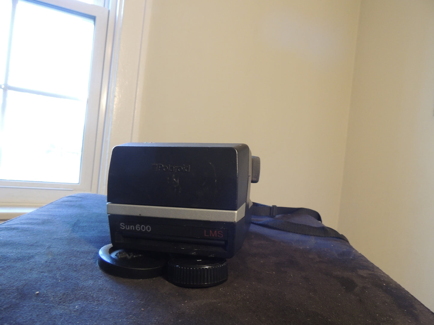 Polaroid Sun 600 LMS Instant Film Camera with Strap and Flash