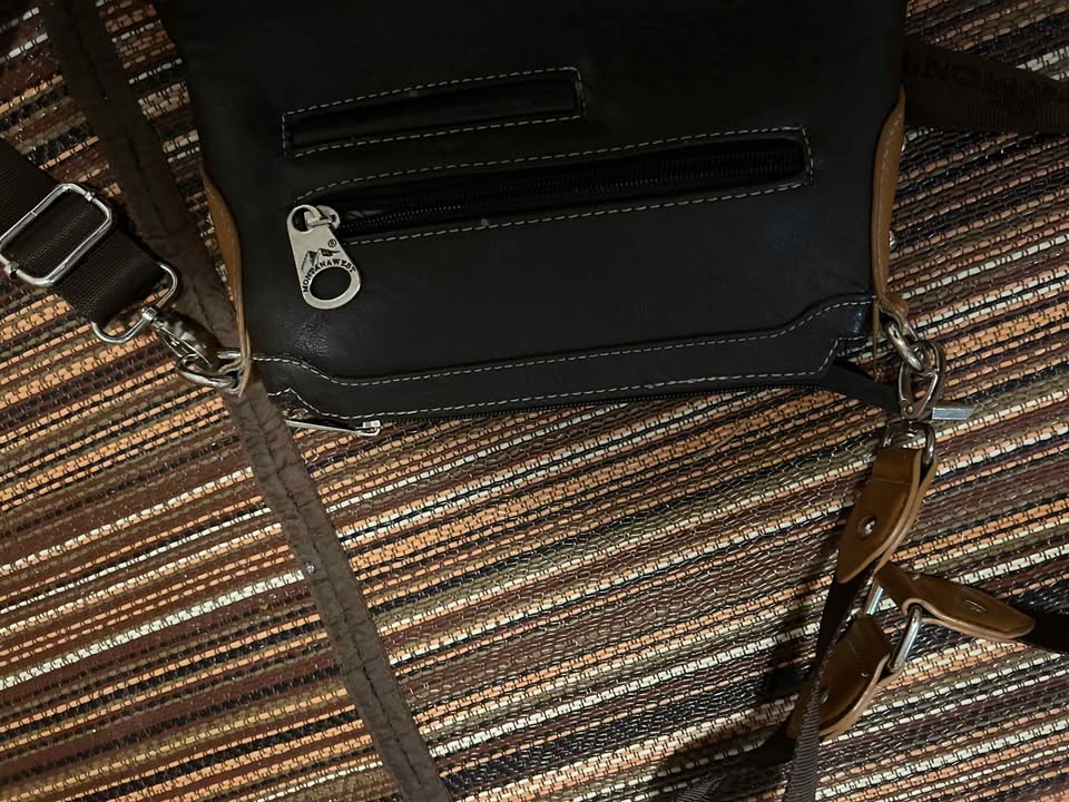 Antique turquoise leather crossbody bag
