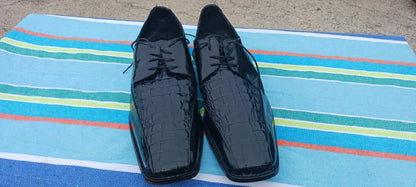 Stacy Adams Snake Skin Leather Square Toe Lace-Up Dress Shoes Men’s 14M, NEVER USED, BRAND NEW