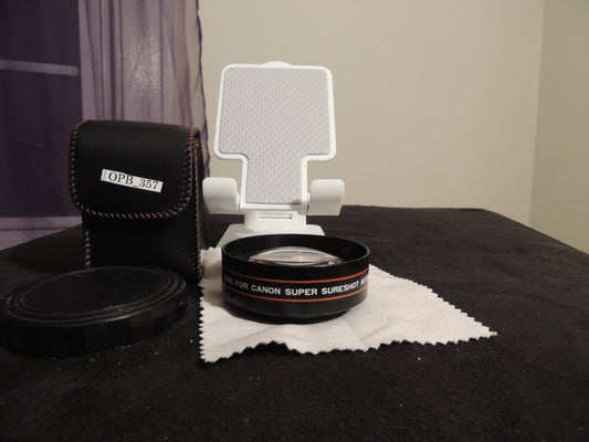 Canon Sureshot AF-35MM Wide Angle Telephoto Lens, 4.7 ft, with original safety leather case.