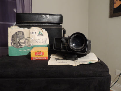 Varizoom 8mm Movie Camera, with case and film&nbsp;