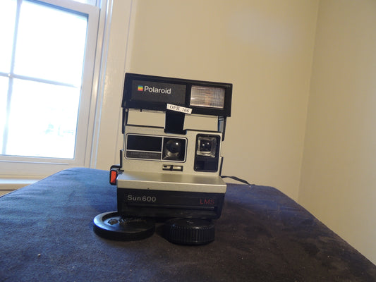 Polaroid Sun 600 LMS Instant Film Camera with Strap and Flash