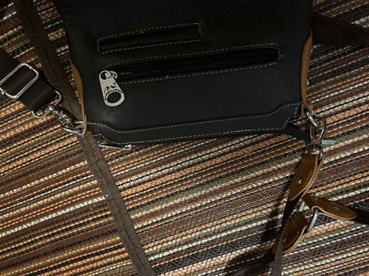 Antique turquoise leather crossbody bag